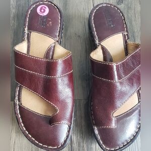 Born Wedge Sandals Size 6 Brown